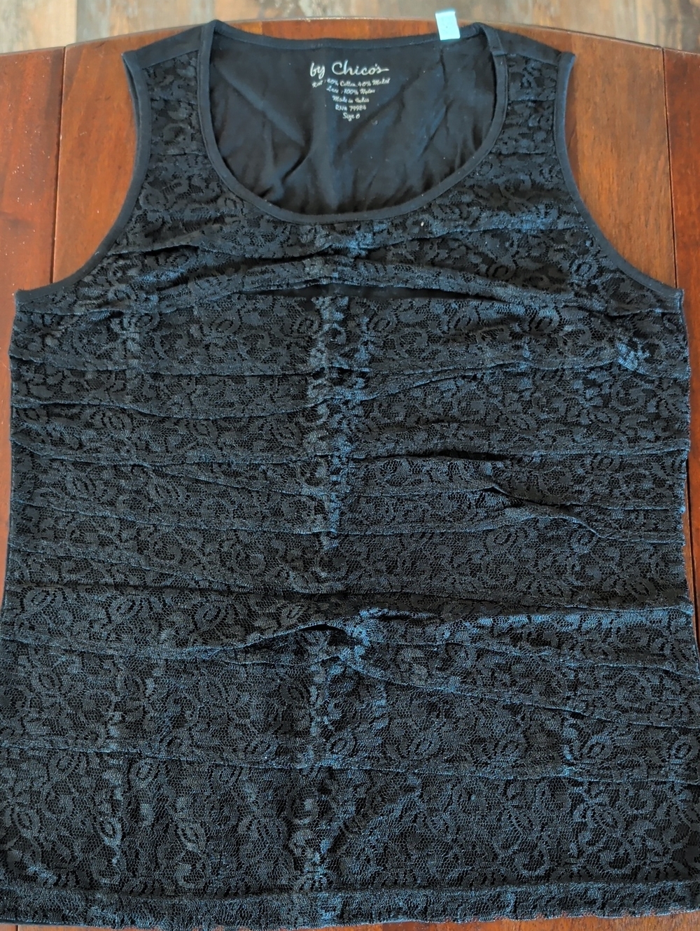 Chico's Black Lace Layered Sleeveless Top